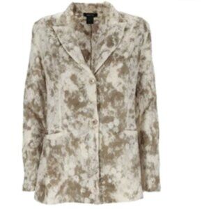 Avant Toi Camouflage Paint Splatter Single Breasted Linen Blend Blazer Artsy